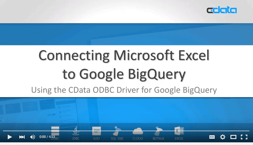 Video: Connecting to BigQuery Data from Microsoft Excel