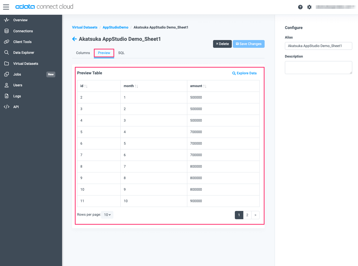 connectcloud-appstudio2spreadsheet