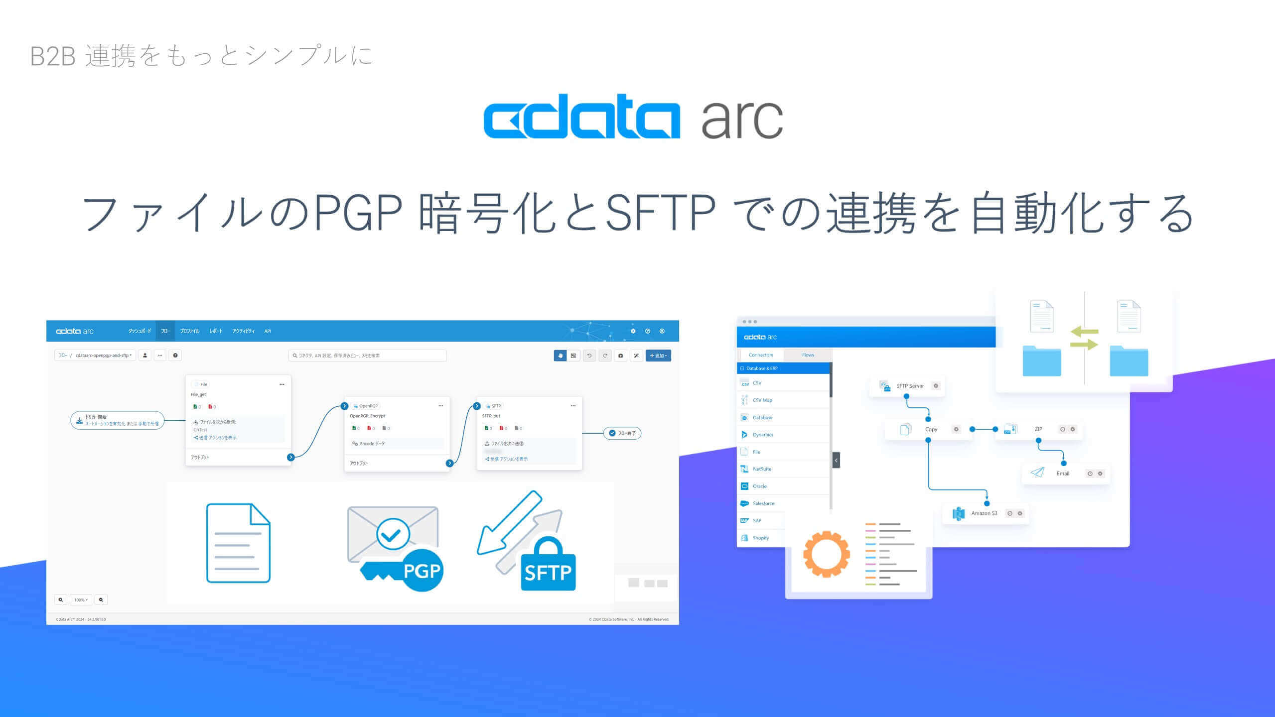 CData Arc で、ファイルのPGP 暗号化とSFTP での連携を自動化する