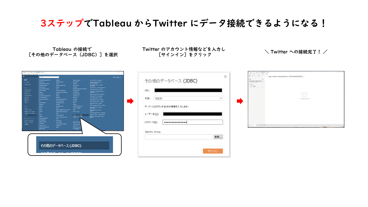 3ステップでTableau からTwitter にデータ接続できるようになる！
