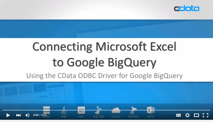 Connecting to BigQuery Data from Microsoft Excel
