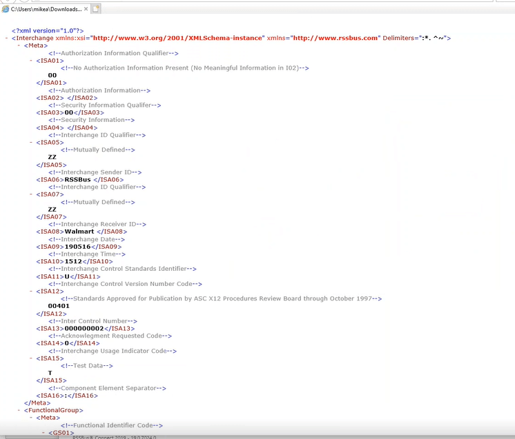 XML Purchase Order Format