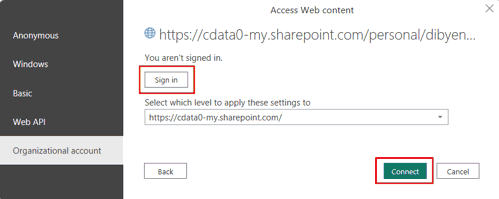 Connect Power BI to SharePoint Excel File