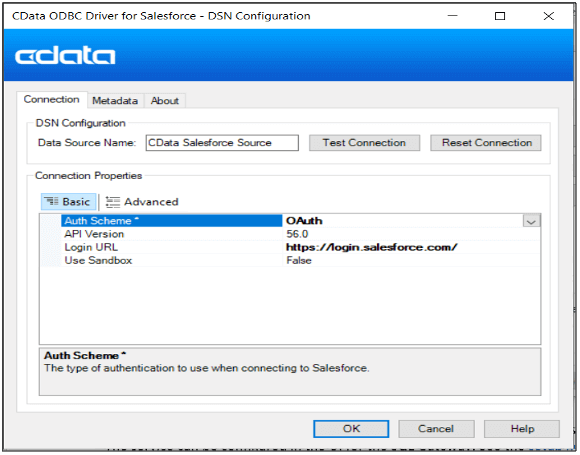 Connect to a data source using ODBC (open database connectivity) driver DSN (data source name) configuration