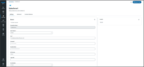 Configure the source connection