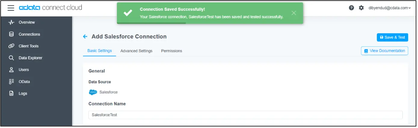 Add a new data source connection from the Connections page in CData Connect AI