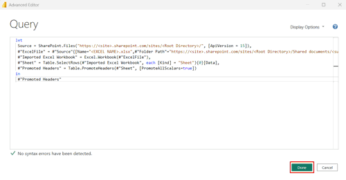 Connect Power BI to SharePoint Excel File