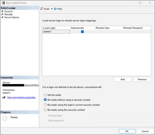 Creating and Configuring a SQL Server Linked Server