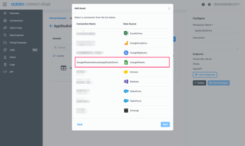 connectcloud-appstudio2spreadsheet