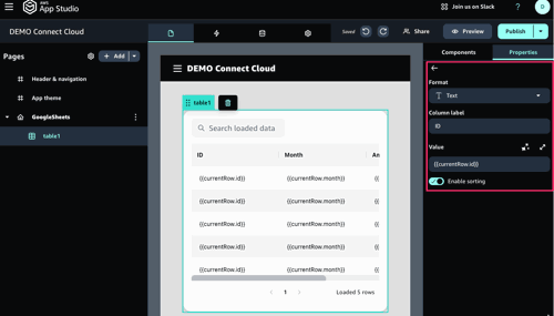 connectcloud-appstudio2spreadsheet
